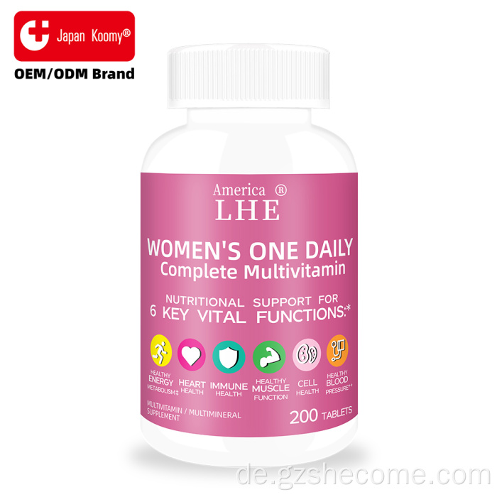 Shecome Multivitamin-Tabletten für Frauen zur Unterstützung des Immunsystems und der Knochen